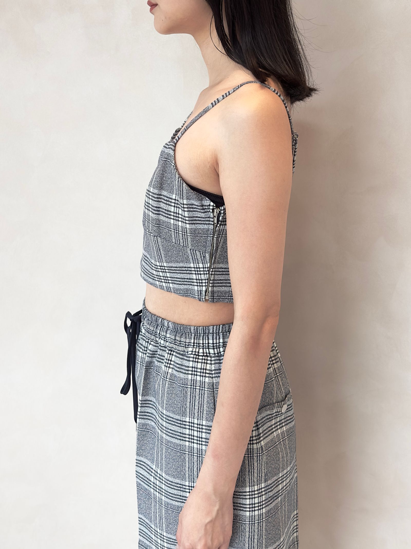 CHECK BRA BUSTIER (GRAY) / チェックブラビスチェ グレー