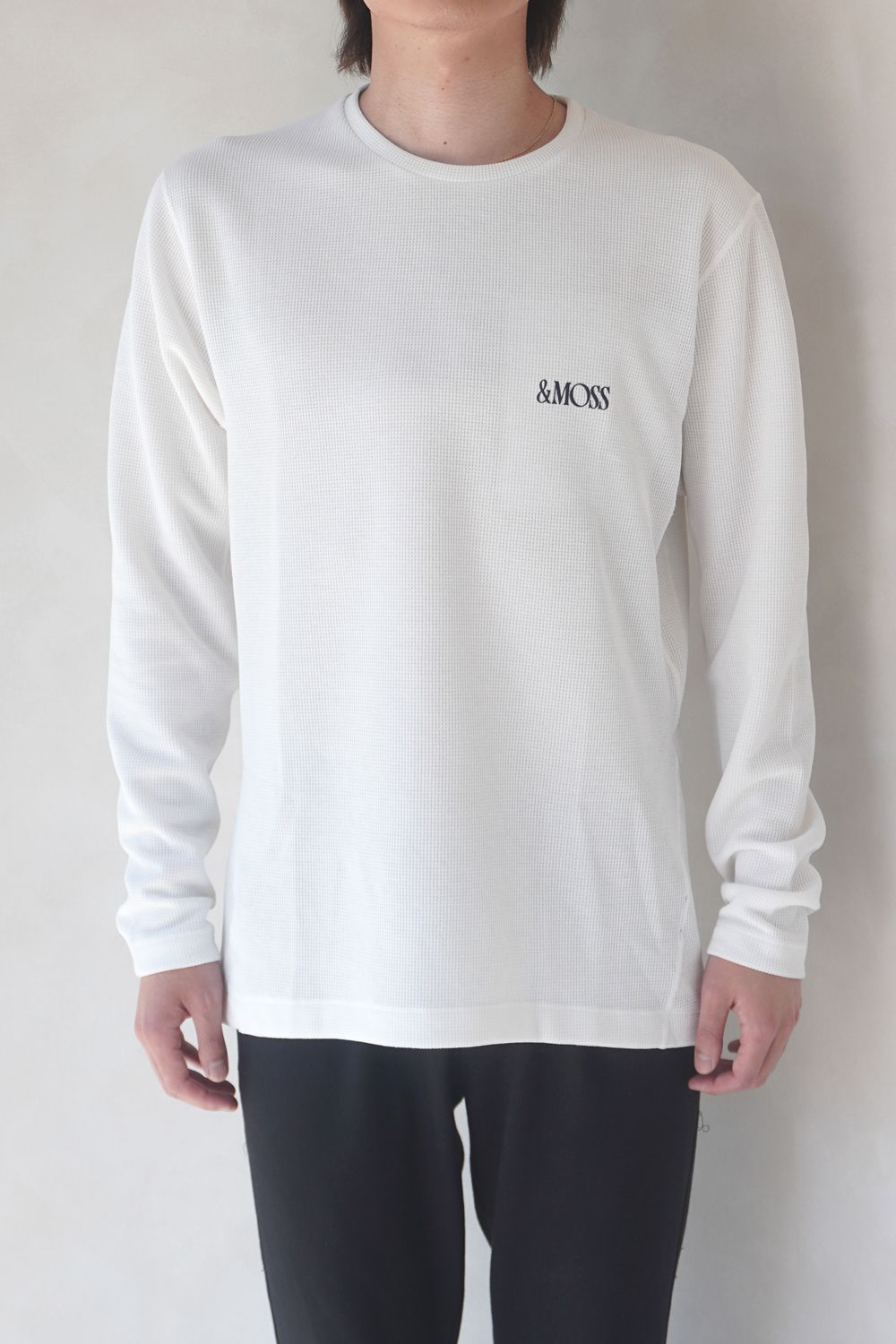 【残り1点】DRY WAFFLE LONG SLEEVE T-SHIRTS / ドライワッフル ロングスリーブTシャツ (ホワイト) / ユニセックス