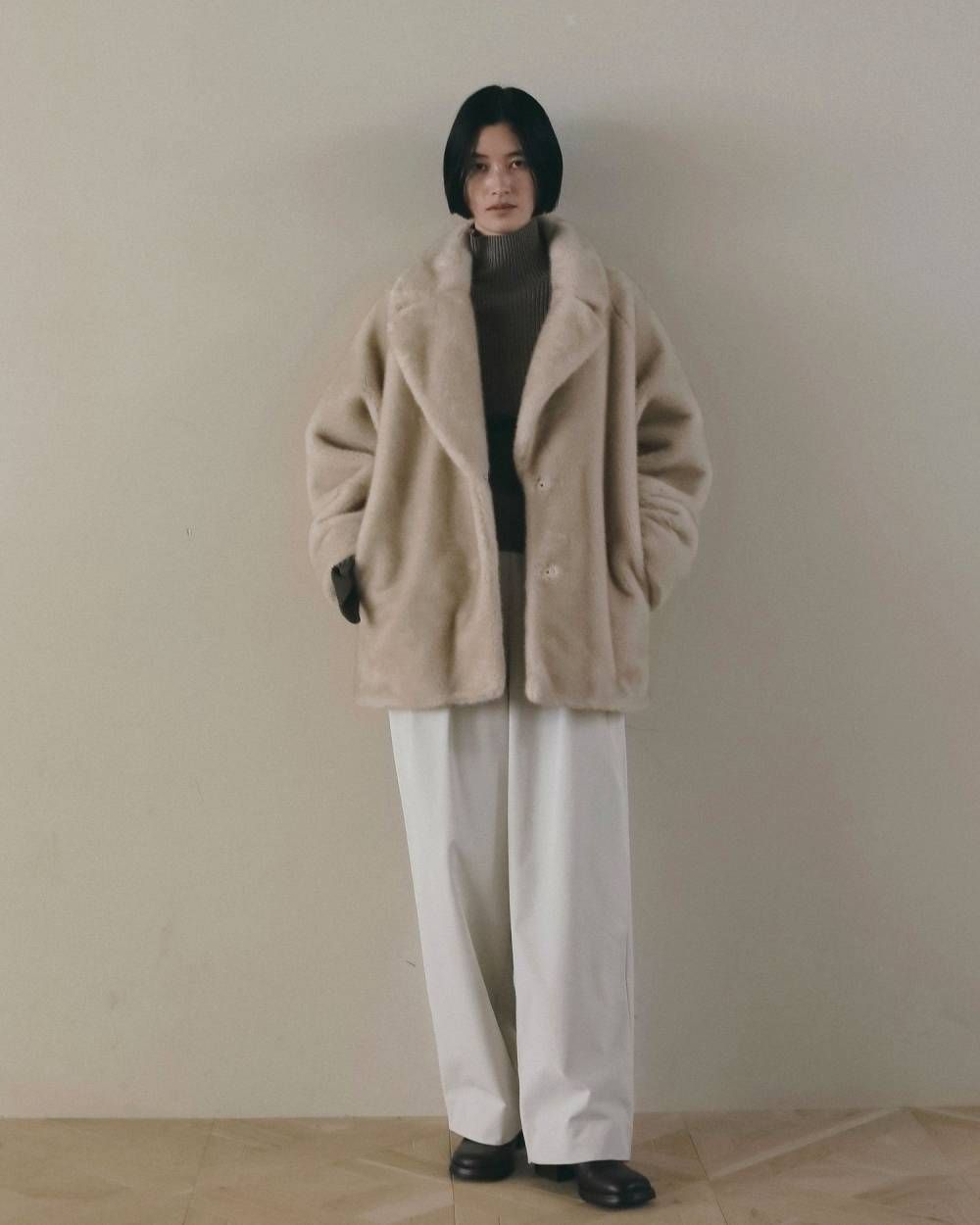 スリットタートルニット (モカ) Slit Turtle Knit (Mocha) / 26AW 【6月29日まで期間限定予約】