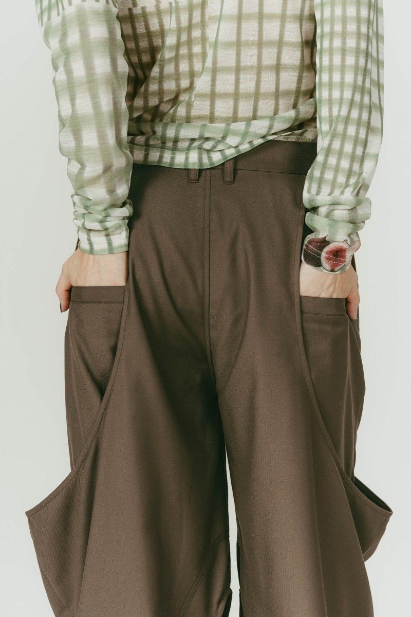 high-boot detail pants(unisex) / ハイブート ディテール パンツ (Brown) / 26SS