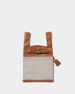 large market bag canvas combi / ラージマーケットバッグ キャンバスコンビ (キャメル)