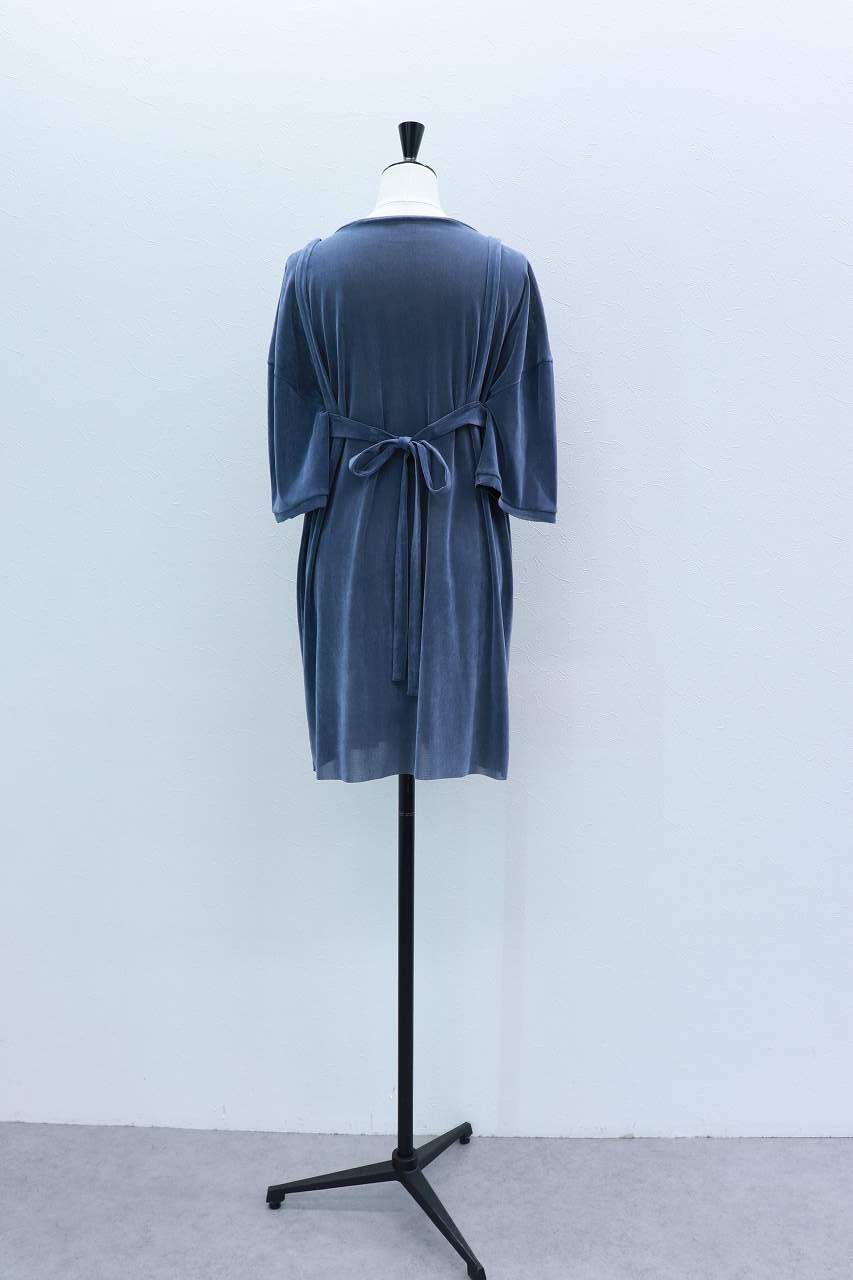 フロッキーチュールベアドレス (ブルーグレー) Flocked Tulle Dress (Blue Gray) /  26AW