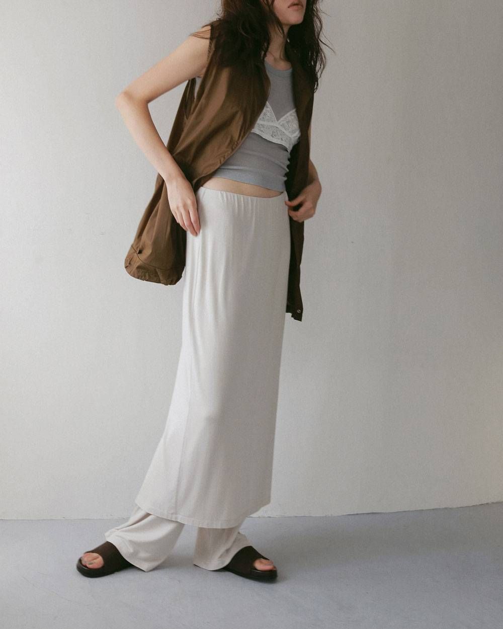 レイヤード ラフパンツ (アイボリー) Layered Rough Pants (Ivory) / 27SS