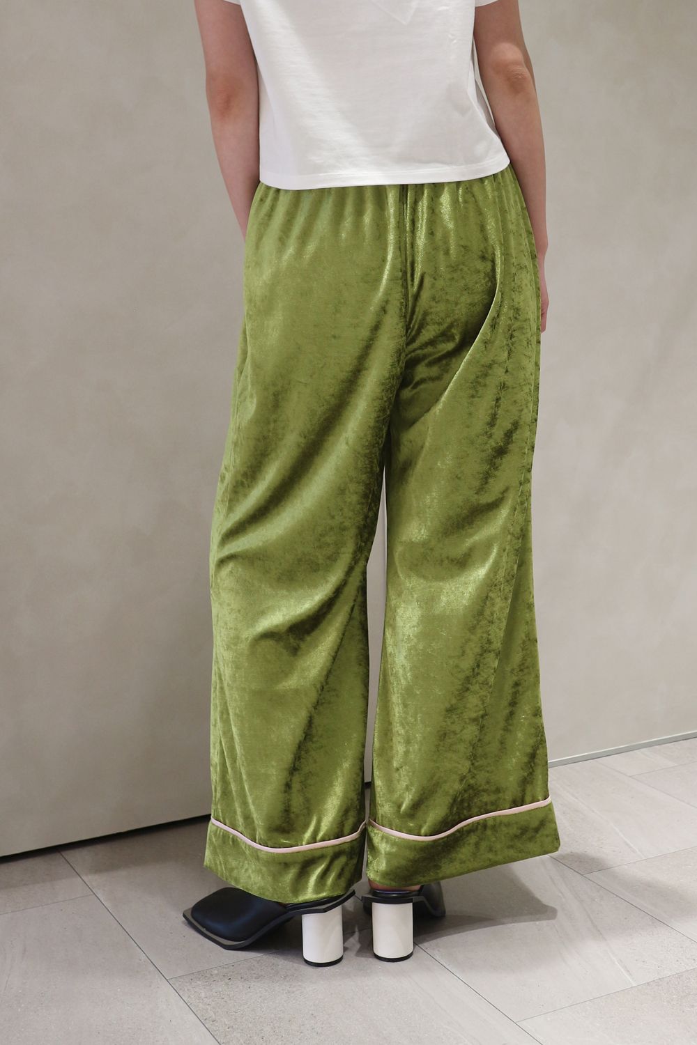 CRASH VELOUR PANTS / クラッシュベロアパンツ (グリーン)