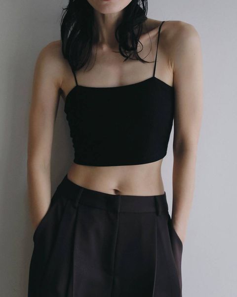 パッド付きハーフキャミソール (ブラック) Padin Half Camisole (Black) / 26SS