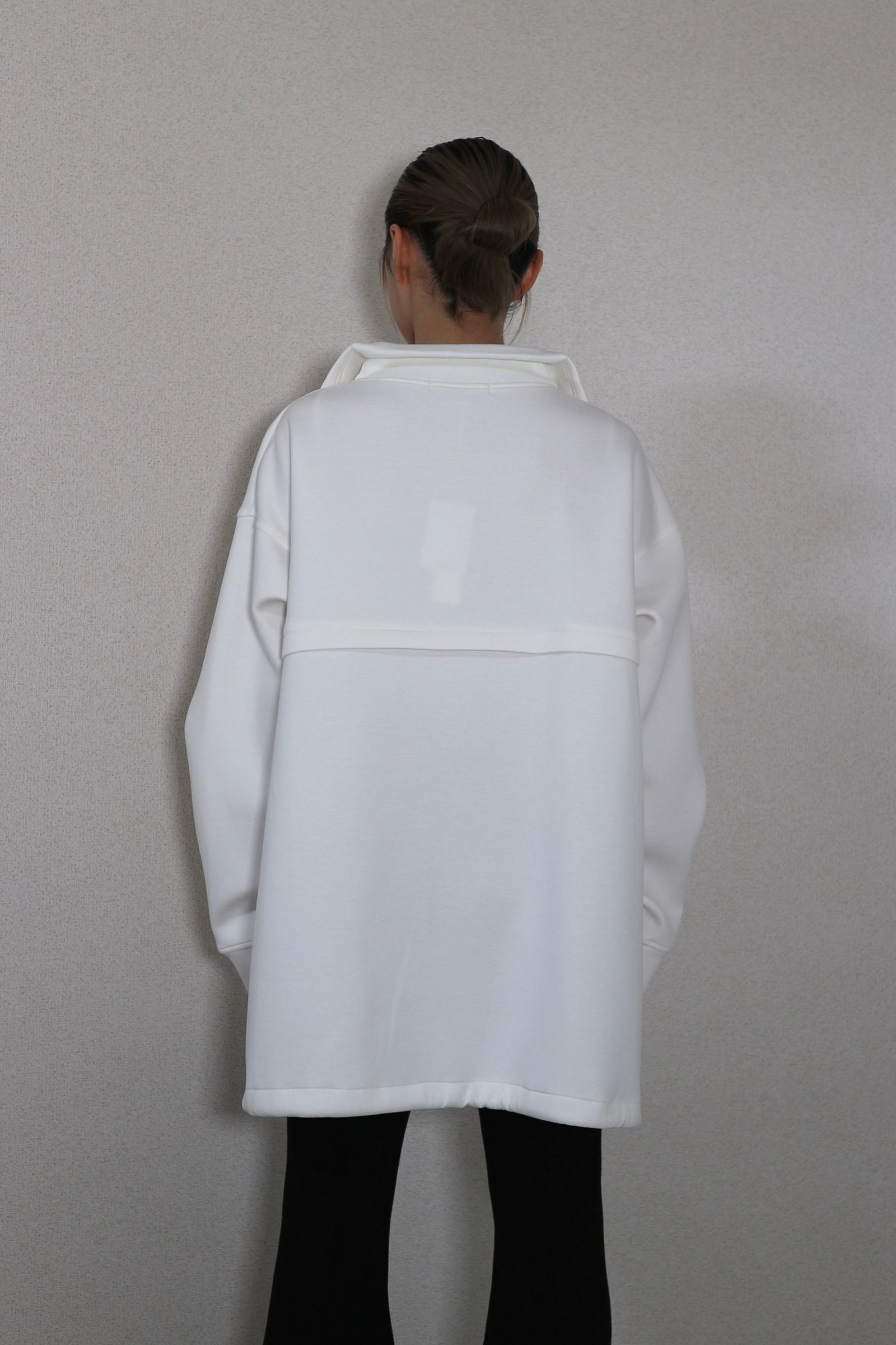 HALF ZIP MESH SWEAT  / ハーフメッシュスウェット (ホワイト) / ドロストデザイン
