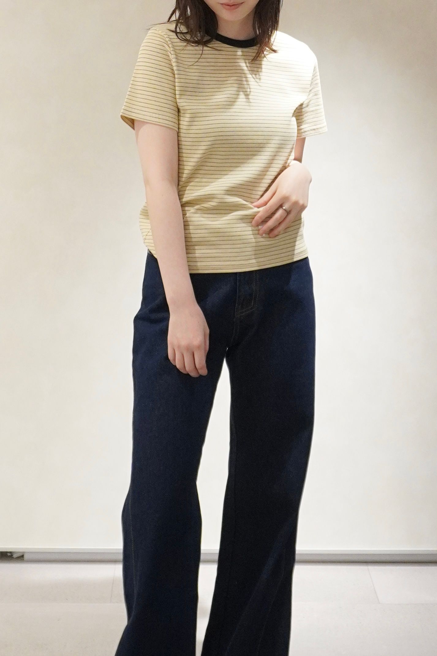 コンフォートスリムボーダーTシャツ (ベージュ) Slim Border T-shirt (Beige) /  26SS