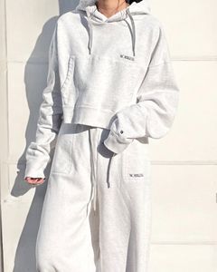 NOUNLESS SHORT HOODIE TOPS (GRAY) / ショートフーディトップス グレー