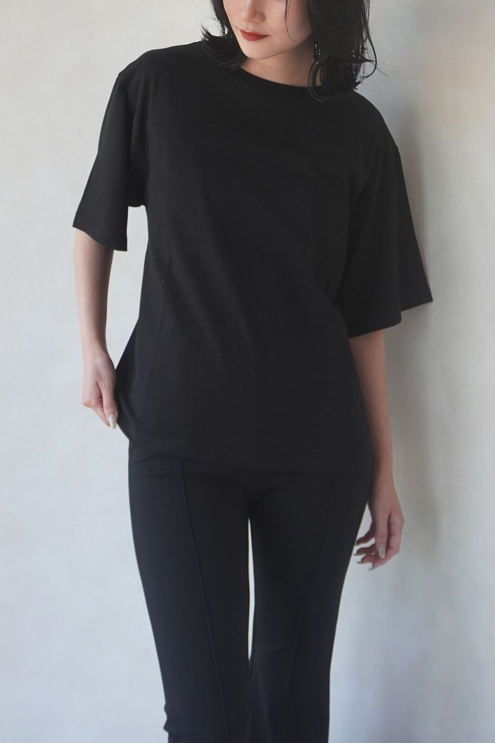 COTTON RELAX T-SHIRT / コットン リラックスTシャツ (ブラック)