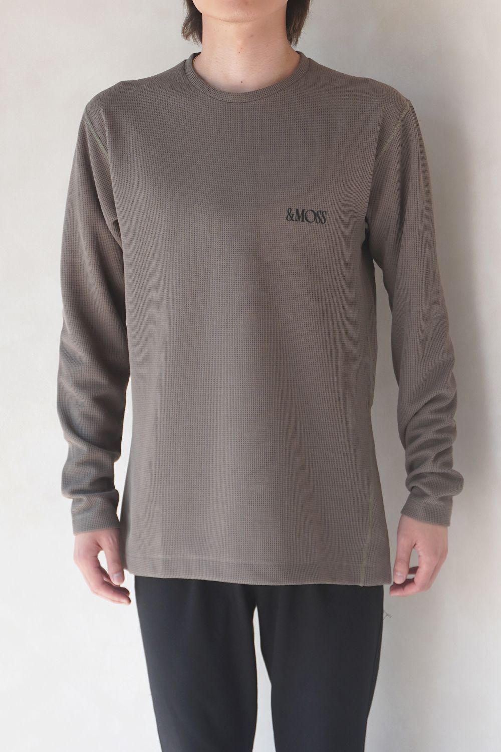 DRY WAFFLE LONG SLEEVE T-SHIRTS / ドライワッフル ロングスリーブTシャツ (モス) / ユニセックス