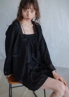 レースボレロ  (ブラック) trimming lace cropped bolero BL (Black) /  26SS