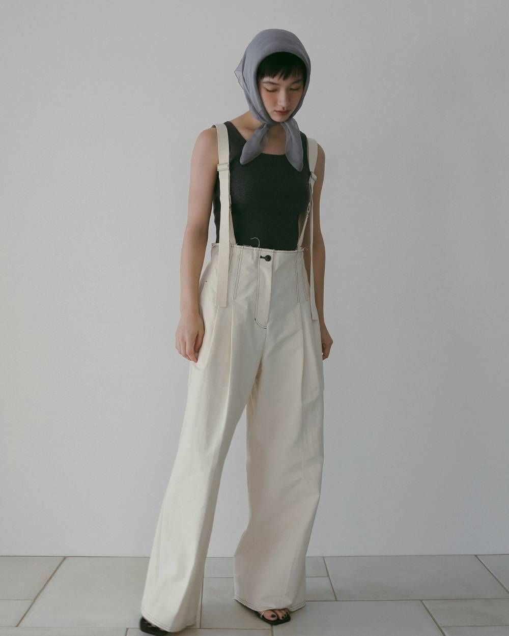 サスペンダー ワイドパンツ (アイボリー) Suspenders Wide Pants (アイボリー) / 26SS