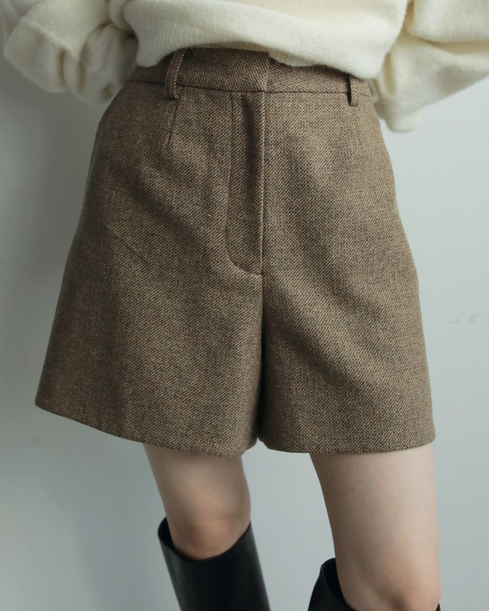 【25AW】Herringbone Short Pants / ヘリンボーン ショートパンツ (ベージュ)