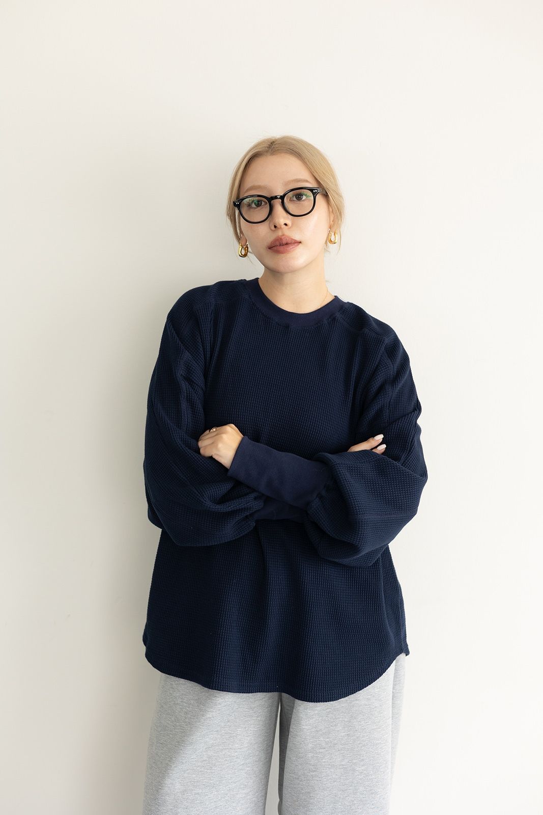 LE SARTE DEL SOLE 売れ筋商品|||ル サルテ デル ソーレ Tシャツ トップス レディース Tops Azure 高レビュー/洗える/S-LL】楽して隠して体型カバー お袖切り替え