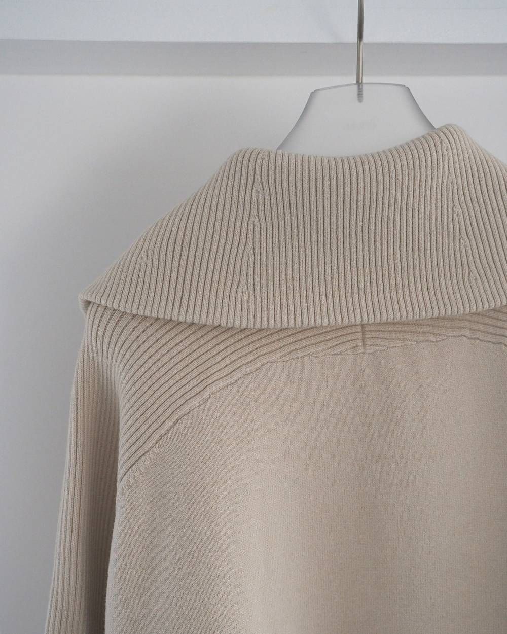 Zip Rib Knit / ジップリブニット (Ivory) / 26SS