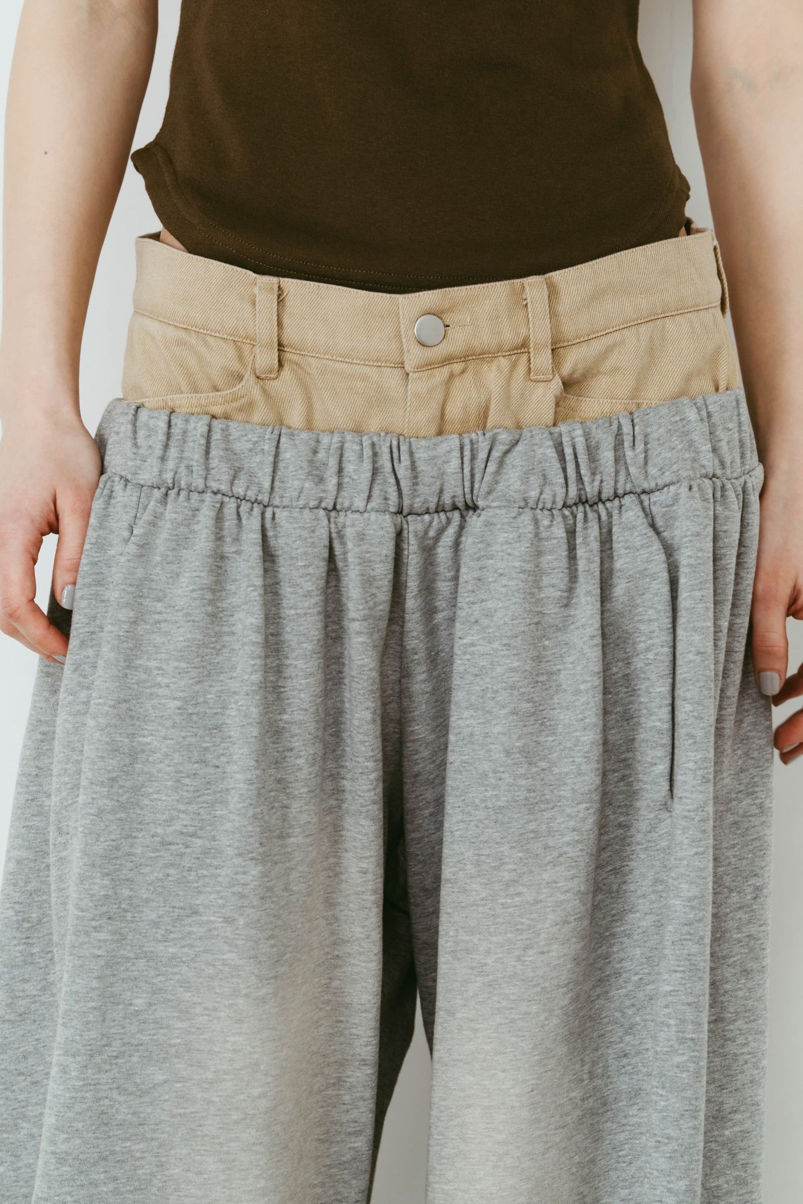 ダブルレイヤースウェットパンツ (グレー) double-layer sweatpants (Gray) /  26SS