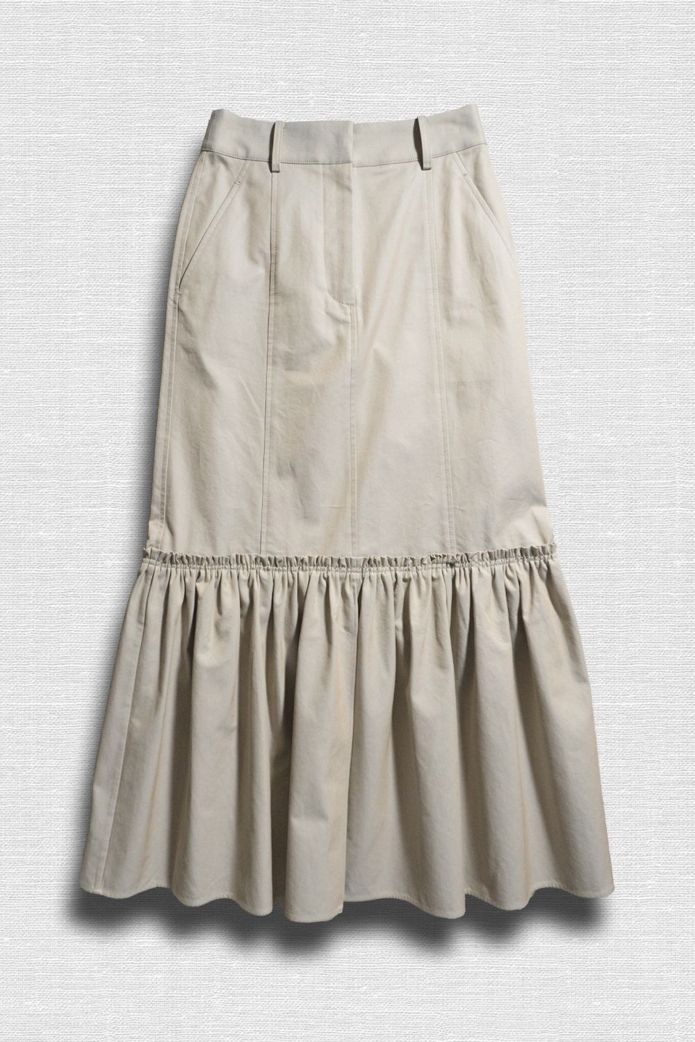 FINX COTTON GATHERED SKIRT / ギザコットンギャザースカート (ベージュ)