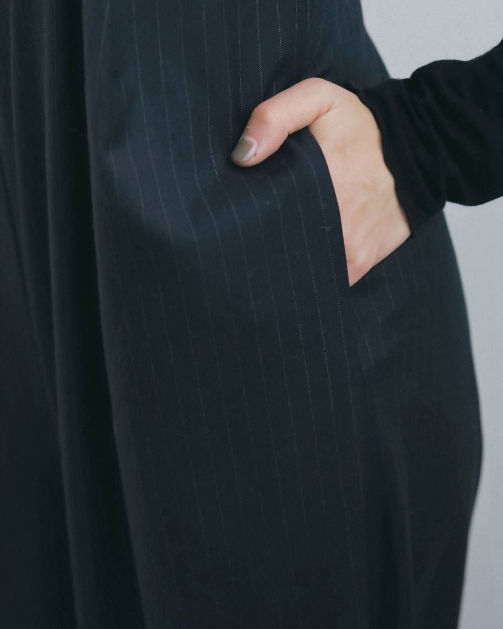 ストライプ ベアトップコンビネーション (ネイビー) Stripe Baretop Combinaison (ネイビー) / 26AW 【6月29日まで期間限定予約】