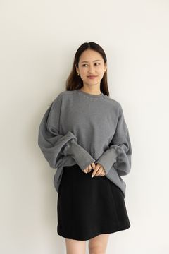 ファインワッフルプルオーバー (グレー)