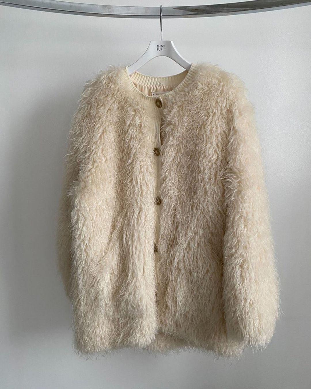 【先行予約】【26TH-06】モヘア調ファーカーディガン (アイボリー) Mohair Like Fur Cardigan (Ivory) /  エコファー  /  フェイクファー 【受注期間6/14 23:59まで】