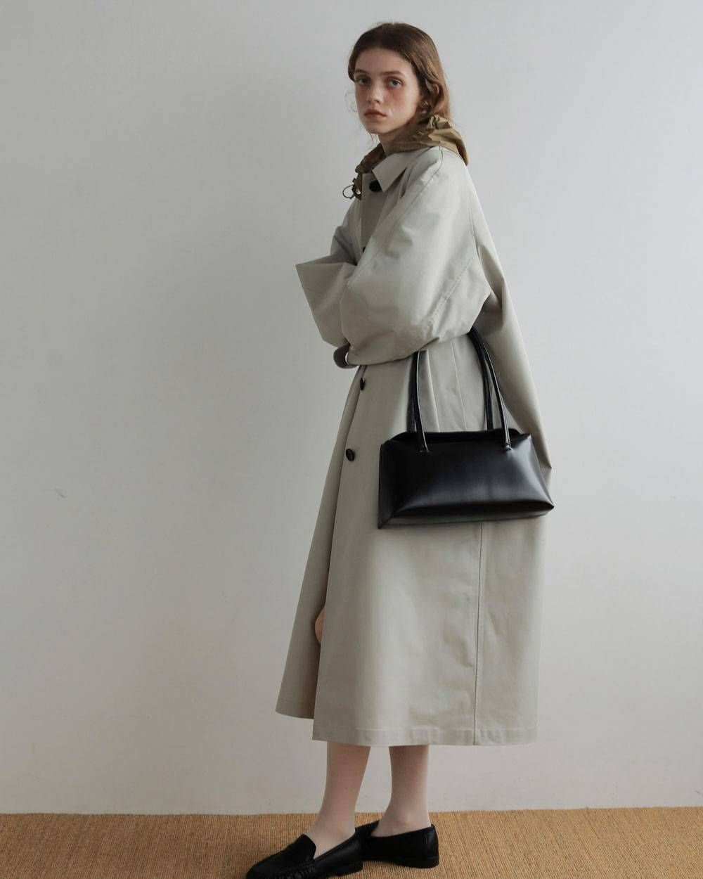 レザーボストンバッグ (ブラック) Leather Boston Bag (Black) / 27SS