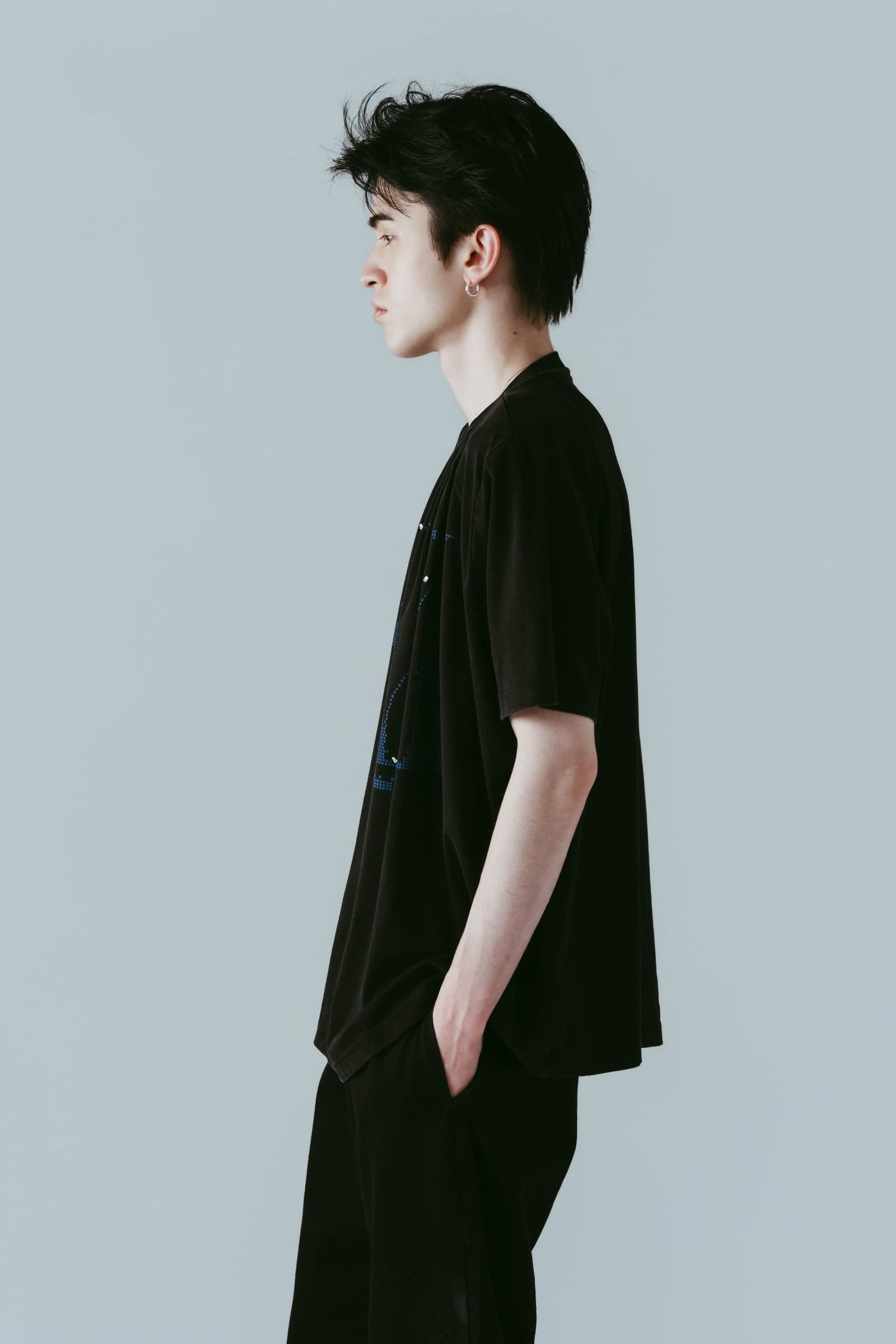 タック オーバーサイズTシャツ (ブラック) tuck detail oversized tee(unisex) (Black) /  26SS