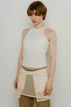 2piece layered logo tank top / 2ピース レイヤードロゴタンクトップ (アイボリー) / 25SS