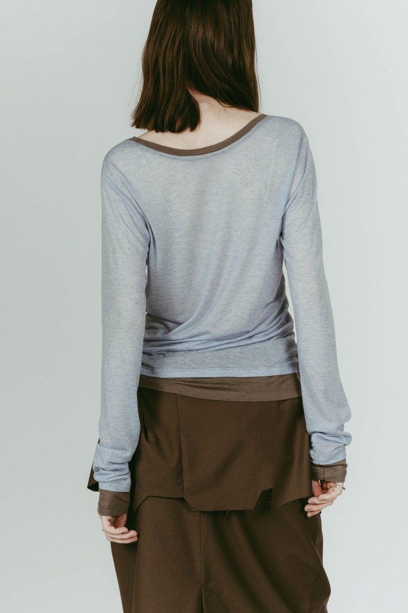 round neck layered top (Blue) / ラウンドネックレイヤードトップス (ブルー) / 26SS