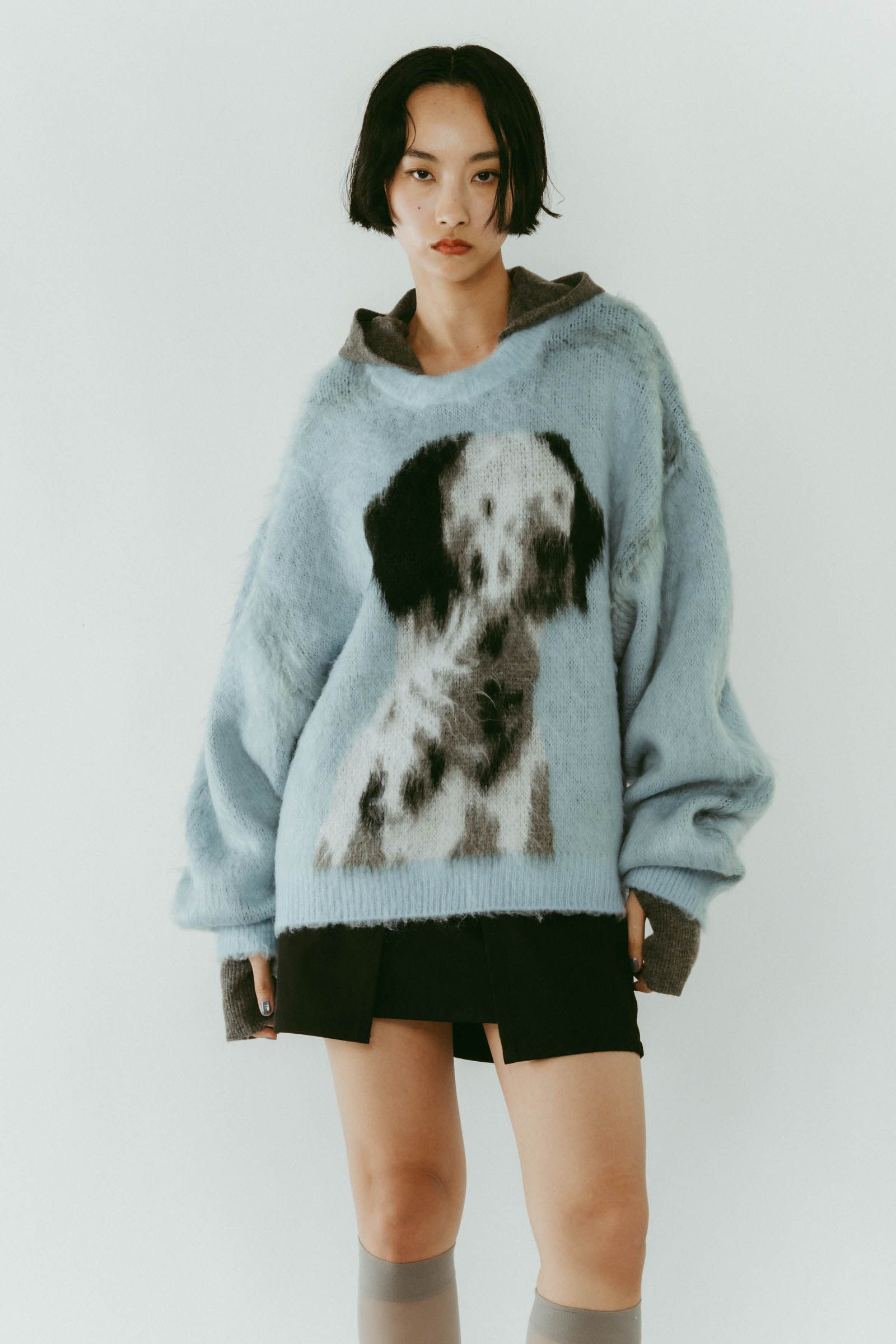 dalmatian shaggy knit(unisex) / ダルメシアン シャギーニット (ブルー) / 25AW