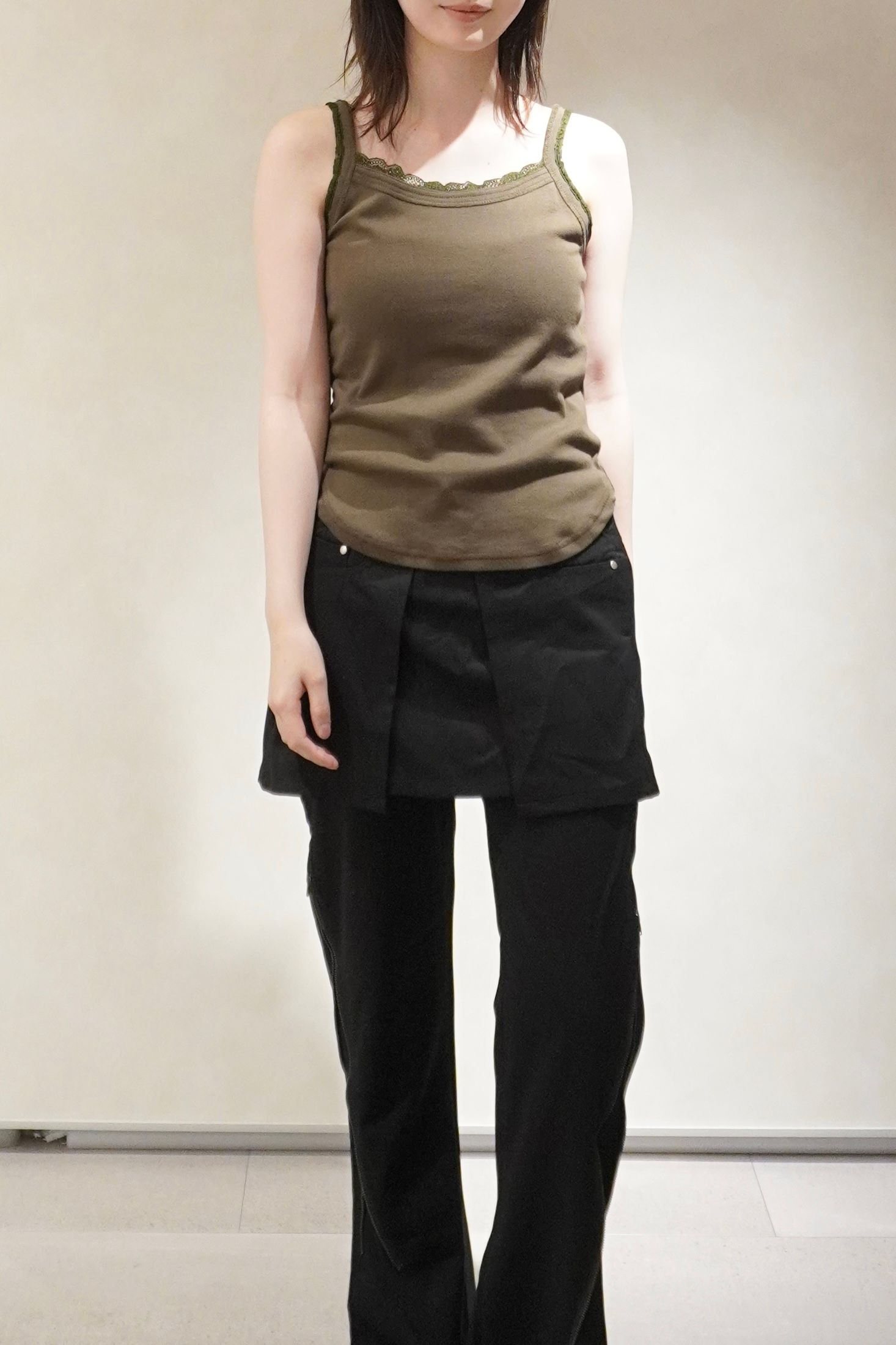 レースディテール キャミソール (カーキ) lace detail camisole (Khaki) /  26SS