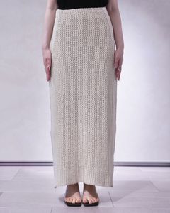 クロシェニットスカート (アイボリー) Crochet Knit Skirt (Ivory) / 26SS