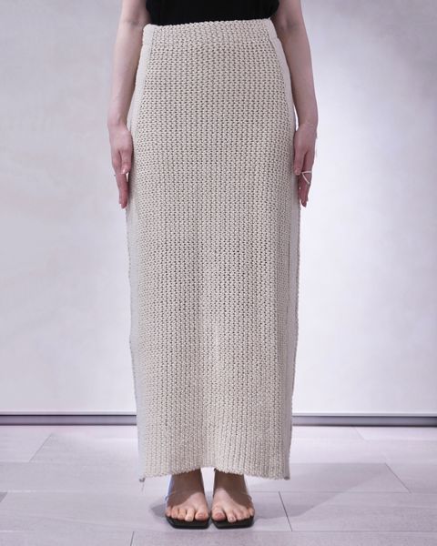 クロシェニットスカート (アイボリー) Crochet Knit Skirt (Ivory) / 26SS
