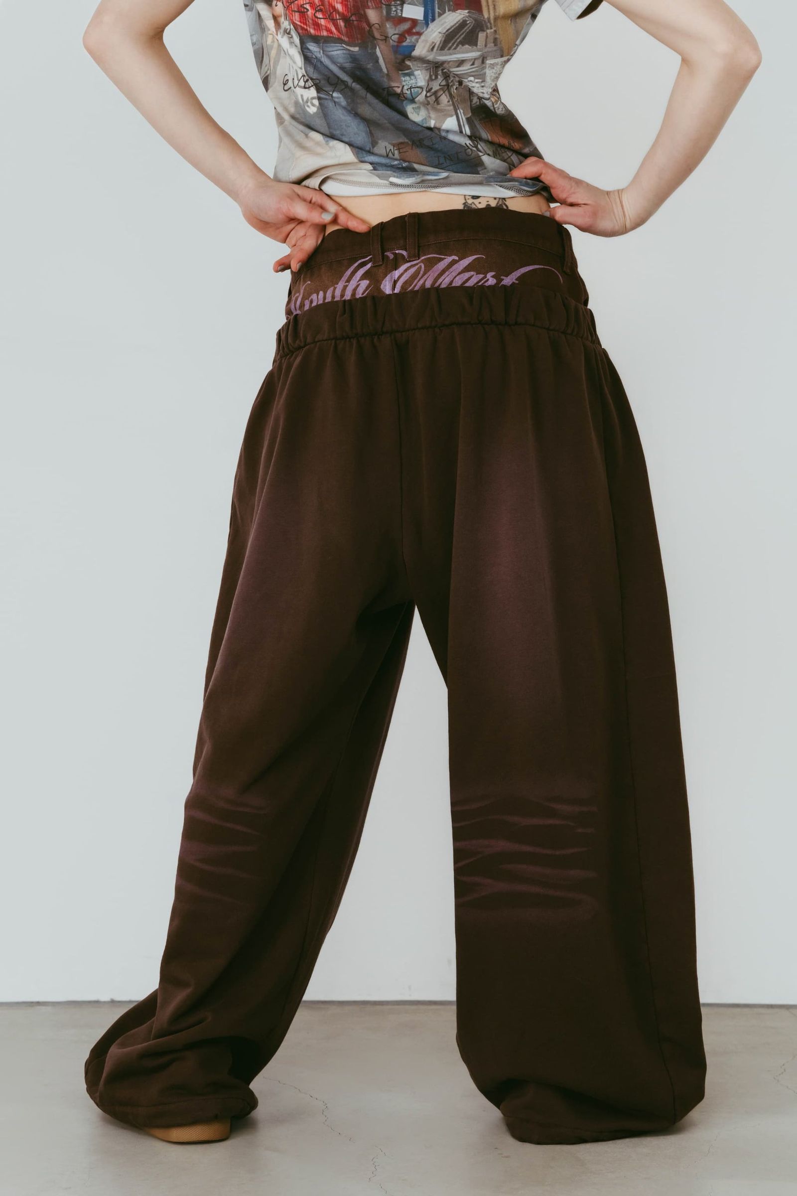 ダブルレイヤースウェットパンツ (ブラウン) double-layer sweatpants (Brown) /  26SS