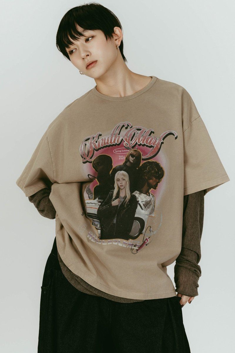 AI future layered t-shirt(unisex) (Beige) / レイヤードTシャツ (ベージュ) / 26SS