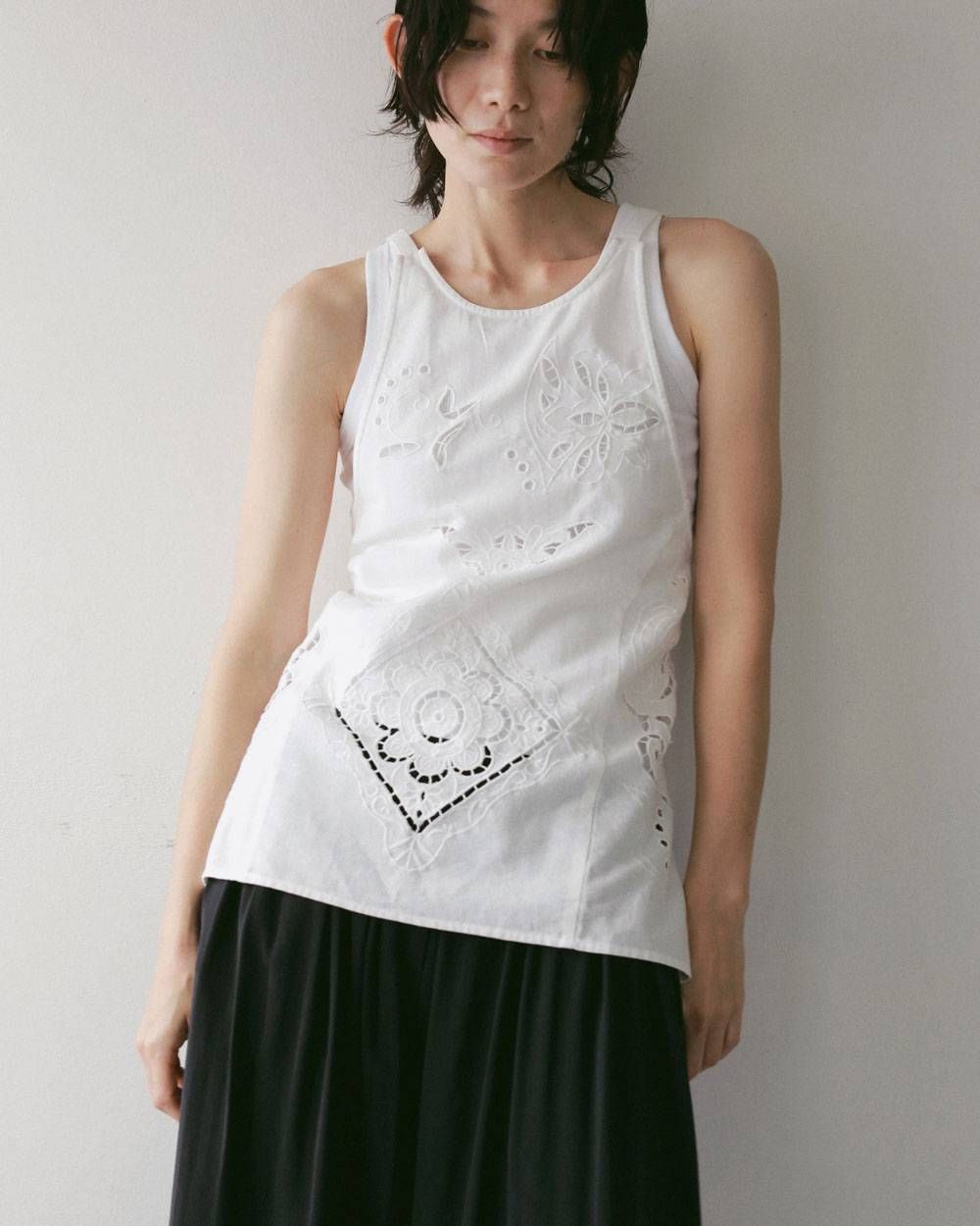カットワークレースエプロン (ホワイト) Cutwork Lace Apron (White) / 27SS