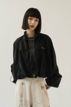 balloon sleeve nylon jacket / バルーンスリーブ ナイロンジャケット (ブラック) / 25SS  Knuth Marf