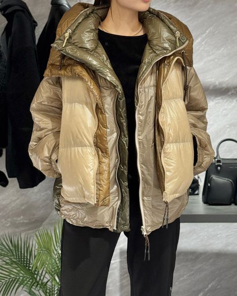 NANGA multilayering down vest blouson / ナンガ コラボレーション ダウンジャケット (ベージュ) / メンズ / レディース