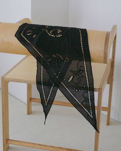カットワークスカーフ (ブラック) Cutwork Scarf (Black) / 27SS