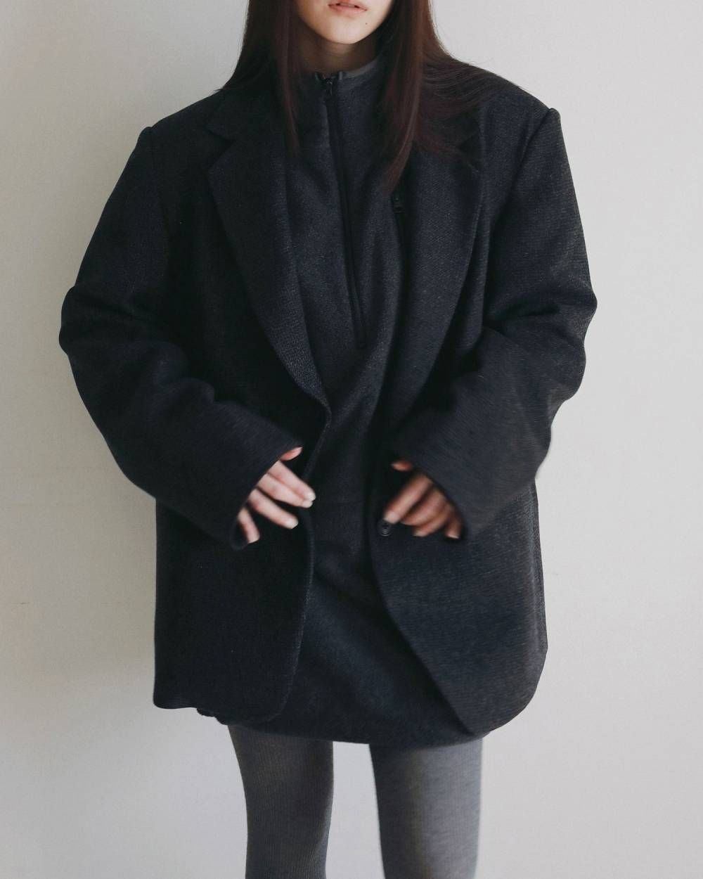 ヘリンボーン ウール ジャケット (チャコールグレー) Herringbone Wool Jacket (Cgray) /  26AW