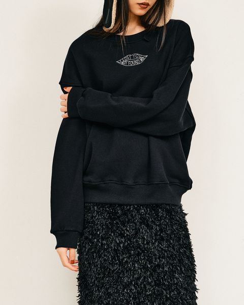 lip embroy sweat tops / リップエンブロイスウェットトップス (ブラック) / 25AW