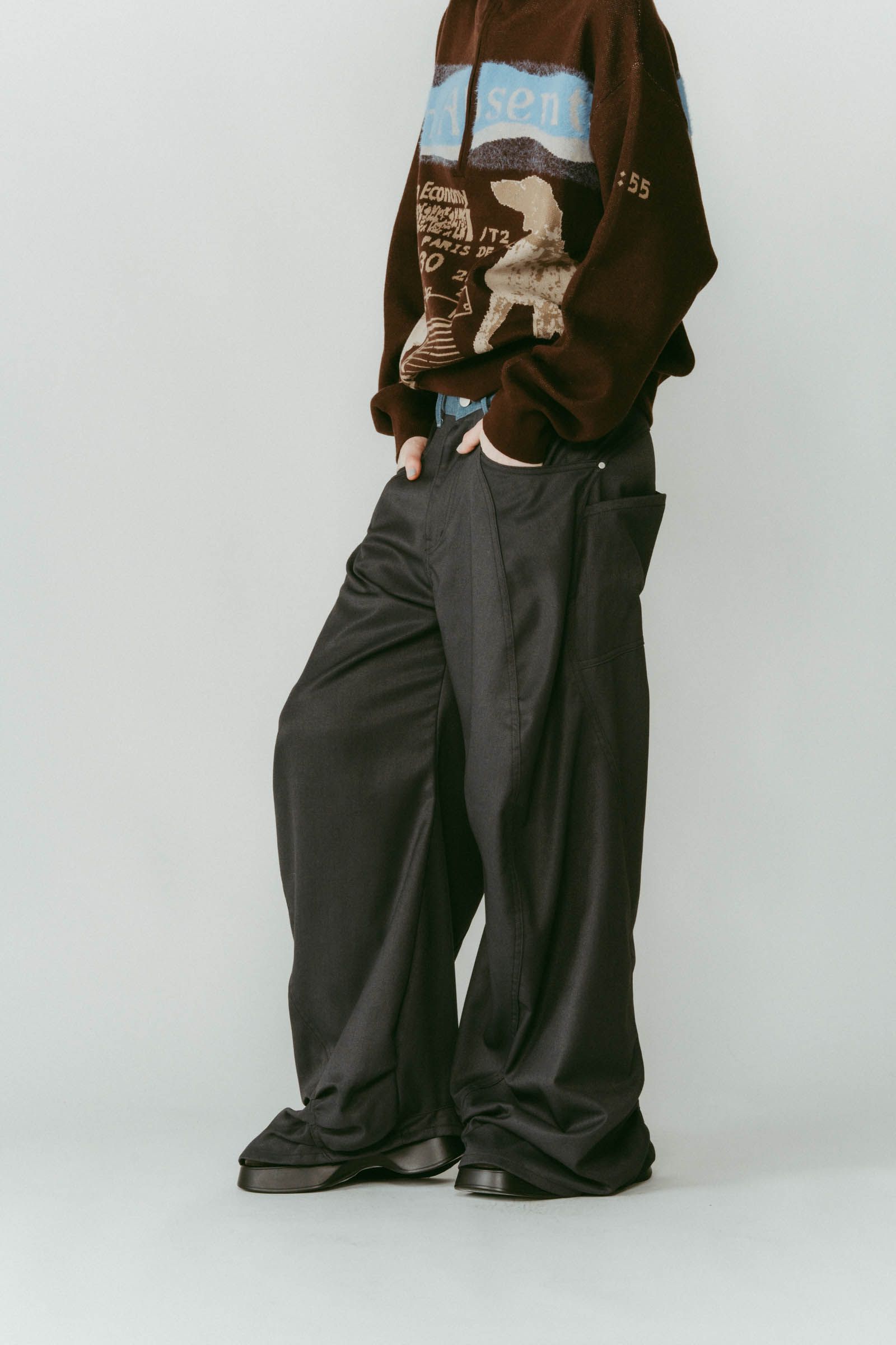 tuck design denim pants / タックデザインデニムパンツ (グレー) / 25AW