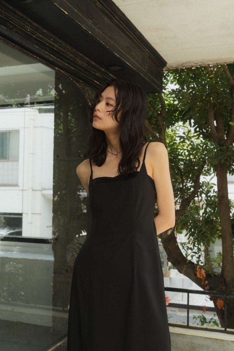 square neck one piece / スクエアネック ワンピース (ブラック)