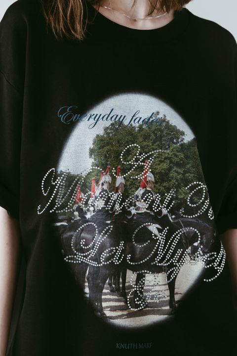 ラインストーングラフィックTシャツ (ブラック) rhinestone graphic tee(unisex) (Black) /  26SS