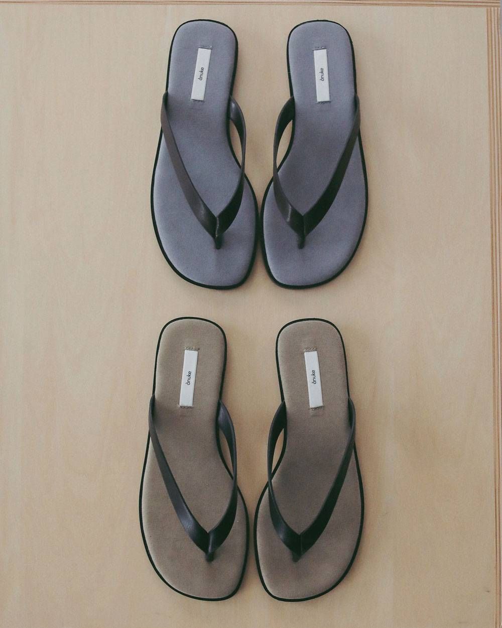 バイカラー トングサンダル (ブラウン) Bicolor Tongs Sandals (Brown) / 27SS
