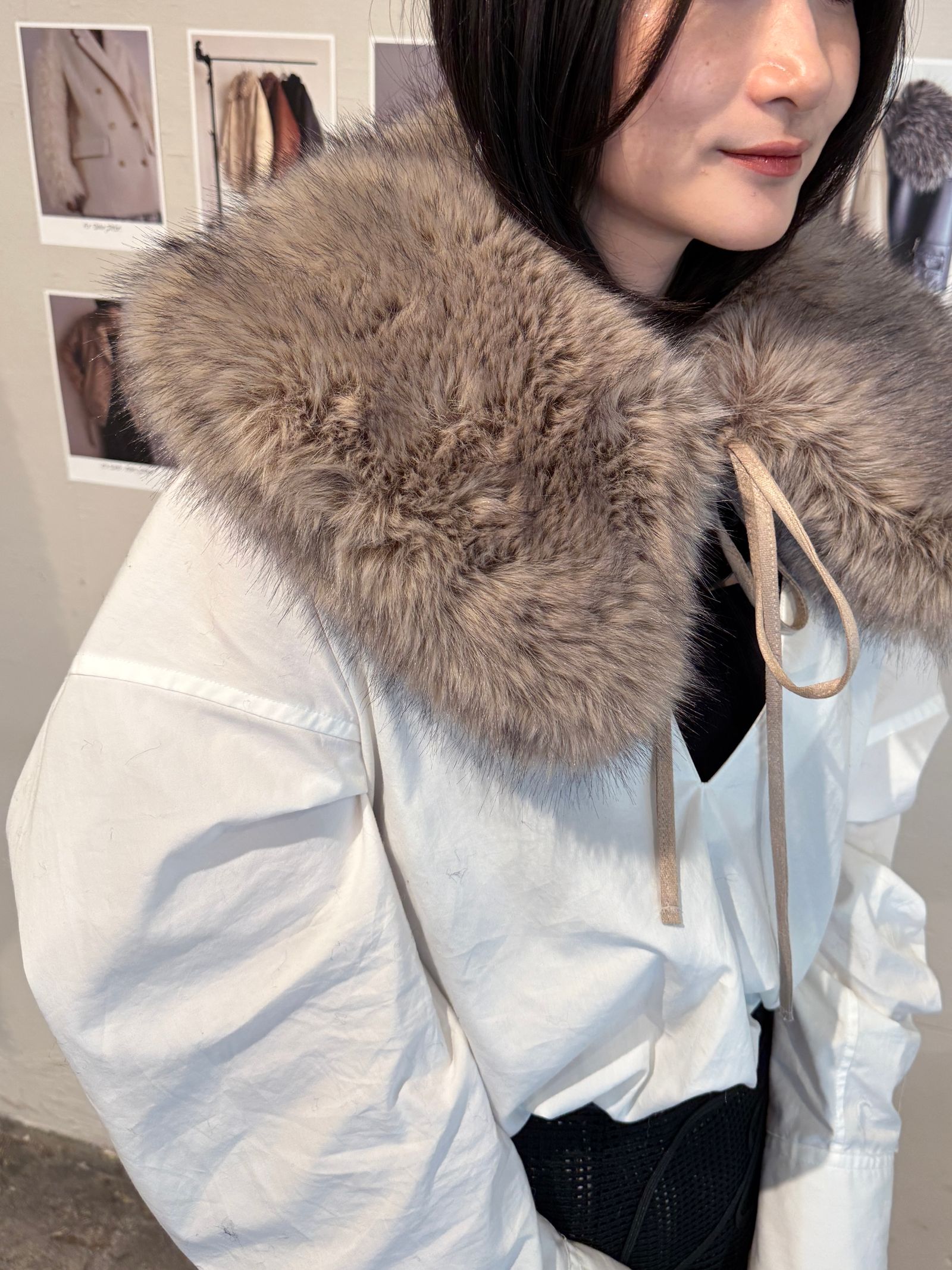 THINK FUR - 【25AW】Fox Like Fur Tippet (ベージュ