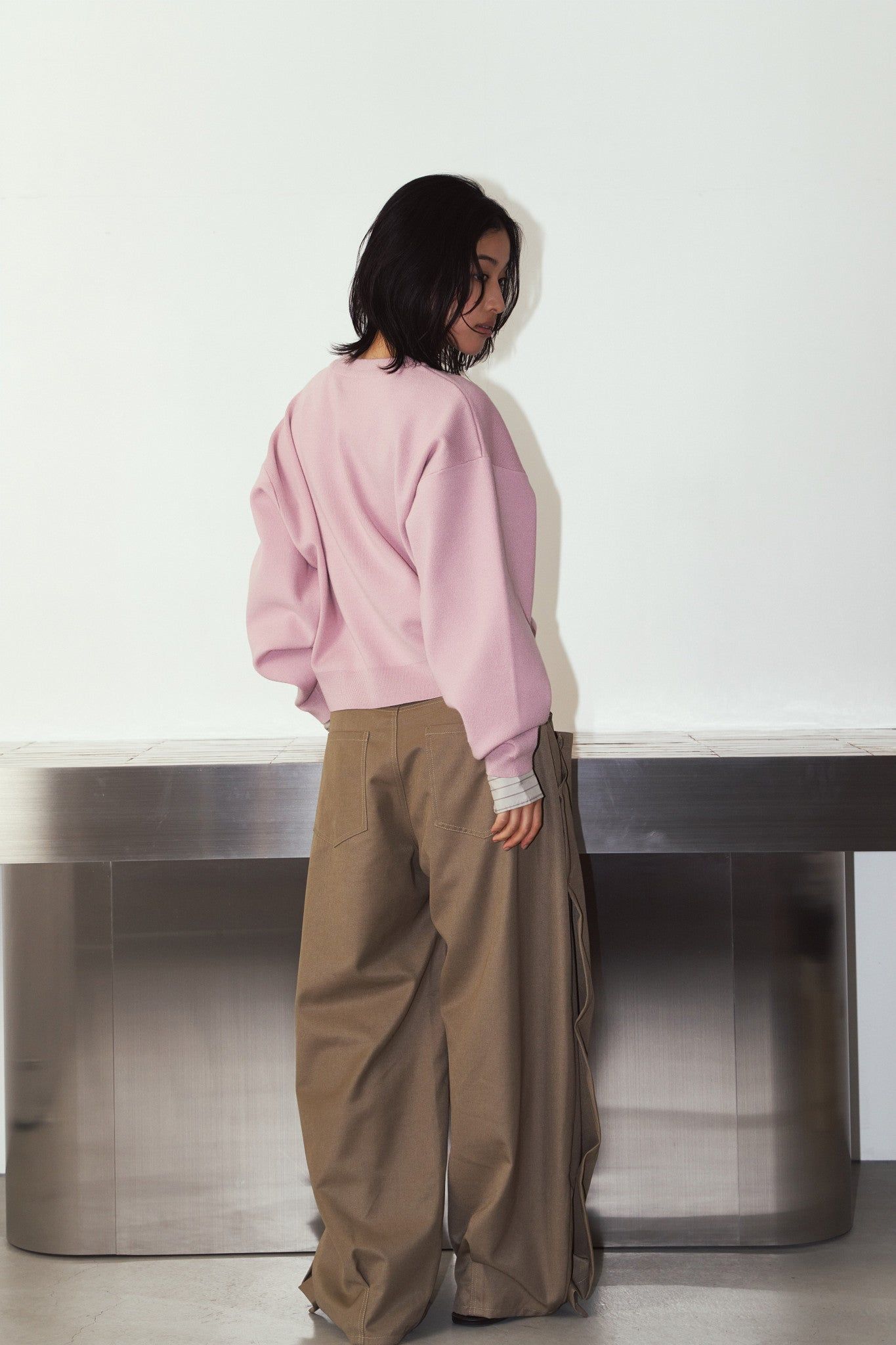 【LADIESサイズ】2ウェイ ノームコア ニット (ピンク) 2way cuffs normcore knit (Pink) / 26AW