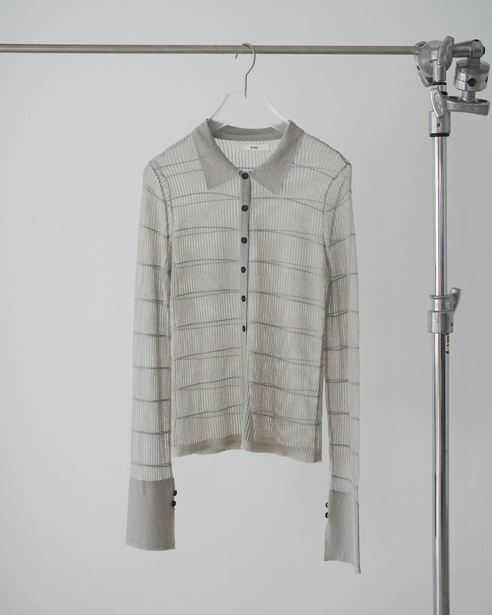 シアーボーダー ニットシャツ (アイスブルー) Sheerborder Knit Shirts (Iceblue) / 26SS