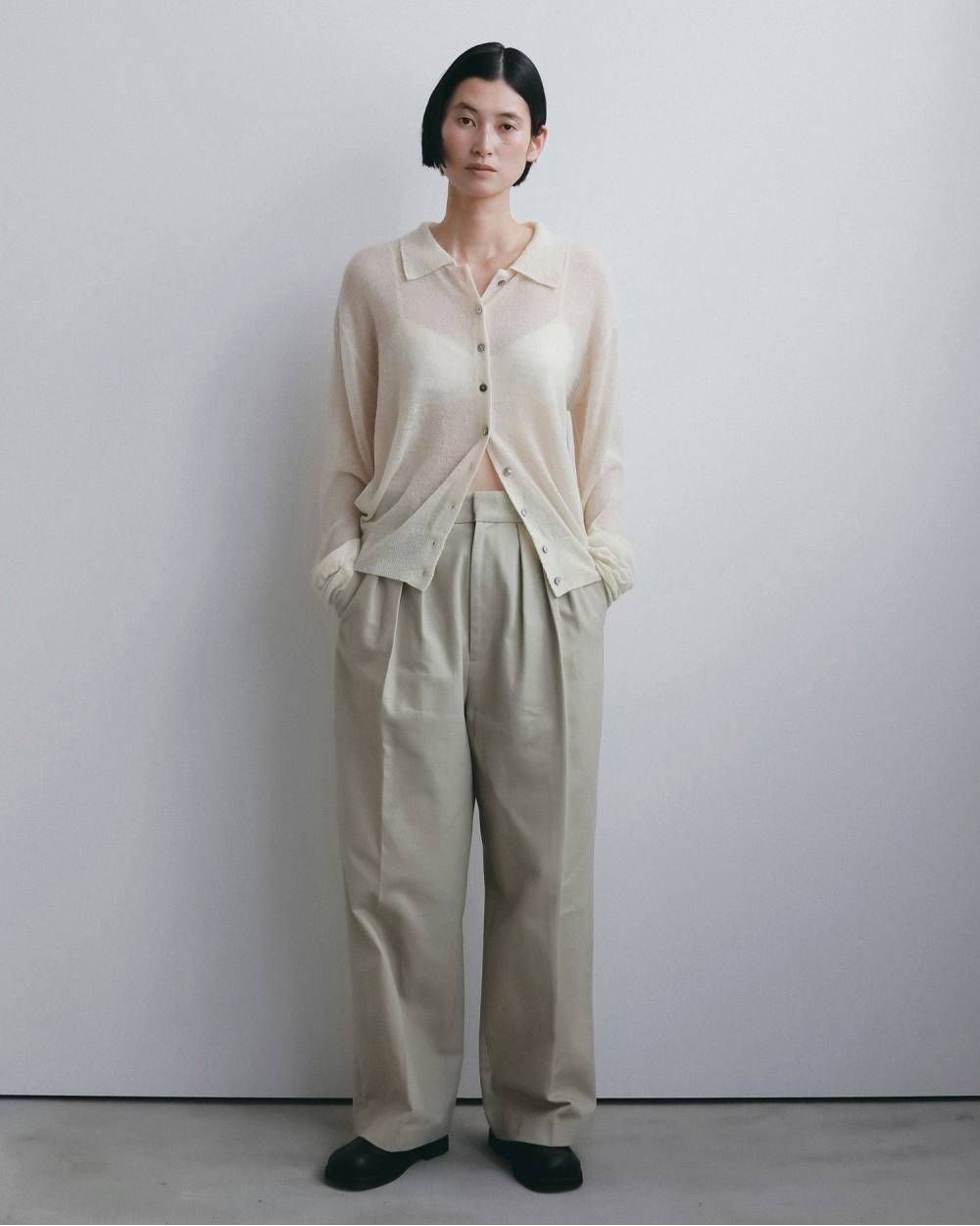 オーバーニットシャツ (アイボリー) Over Knit Shirts (Ivory) / 26AW 【6月29日まで期間限定予約】