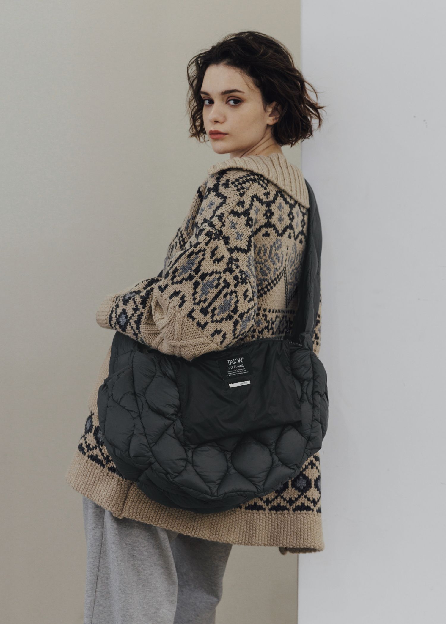 nordic pattern knit cowichan jacket / ノルディック カウチンニットジャケット (タン) / 25AW /