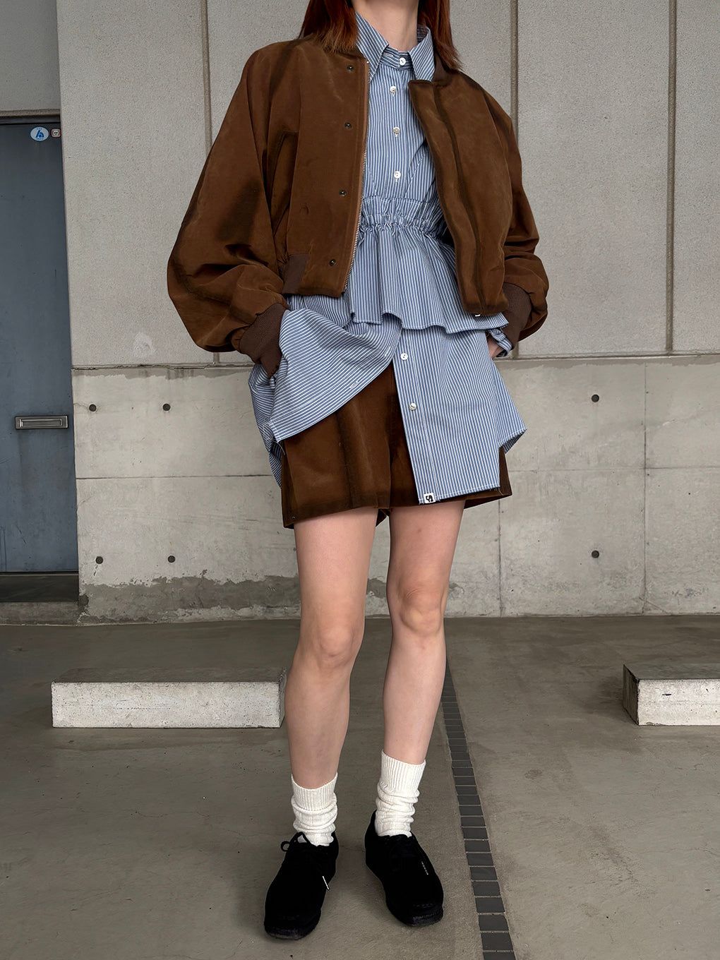 FAKE AGING SUEDE LIKE BLOUSON / フェイクエイジング スエードライクブルゾン (キャメル)